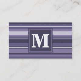 Monogram paarse strepen visitekaartje