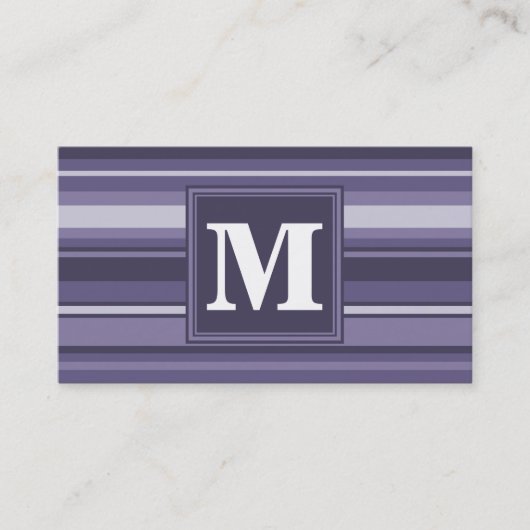 Monogram paarse strepen visitekaartje (Voorkant)