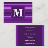 Monogram paarse strepen visitekaartje (Voorkant / Achterkant)