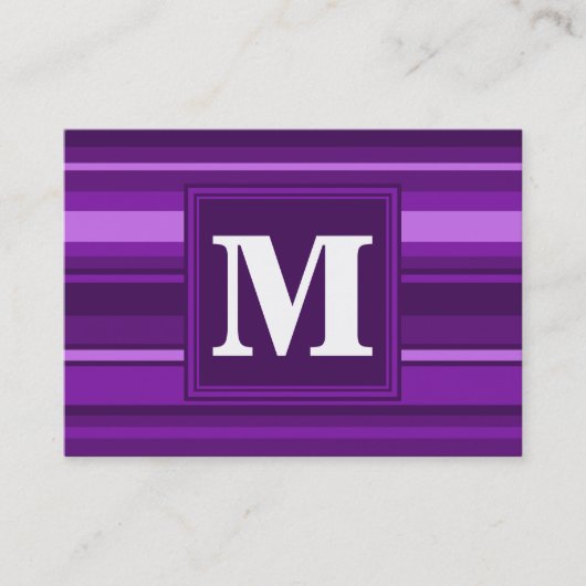 Monogram paarse strepen visitekaartje (Voorkant)