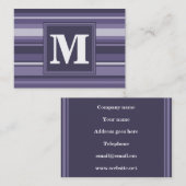 Monogram paarse strepen visitekaartje (Voorkant / Achterkant)