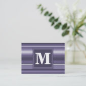 Monogram paarse strepen visitekaartje (Staand voorkant)