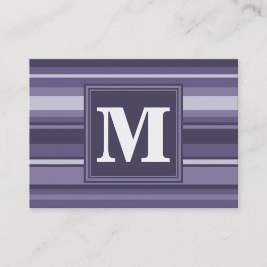 Monogram paarse strepen visitekaartje (Voorkant)