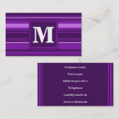 Monogram paarse strepen visitekaartje (Voorkant / Achterkant)