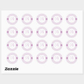 Monogram Paarse Stripes Ronde Sticker (Vel)