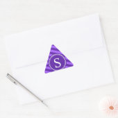 Monogram Paarse Stripes Sticker (Envelop)