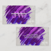 Monogram | Paarse verf geborsteld Afsprakenkaartje (Voorkant / Achterkant)