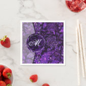 Monogram Paarse Vintage Bloemen Servetten 2 (Insitu)