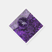 Monogram Paarse Vintage Bloemen Servetten 2 (Hoek)