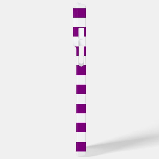 Monogram Paarse Violet & White Stripes Initialen Case-Mate iPhone Case (Achterkant / Links)