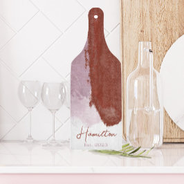 Monogram Paarse Waterverf Burgundy gevestigd Snijplank