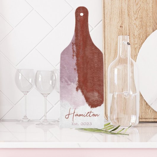 Monogram Paarse Waterverf Burgundy gevestigd Snijplank