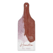 Monogram Paarse Waterverf Burgundy gevestigd Snijplank (Voorkant)