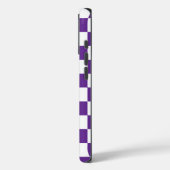 Monogram Paarse witte geruit patroon Case-Mate iPhone Case (Achterkant / Links)