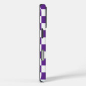 Monogram Paarse witte geruit patroon Case-Mate iPhone Case (Achterkant / Rechts)