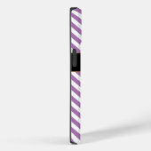 Monogram Paarse/witte strepen Case-Mate iPhone Case (Achterkant / Rechts)