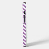 Monogram Paarse/witte strepen Case-Mate iPhone Case (Achterkant / Links)