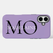 Monogram Paarse Zwart Persoonlijk Case-Mate iPhone Case (Achterkant (horizontaal))