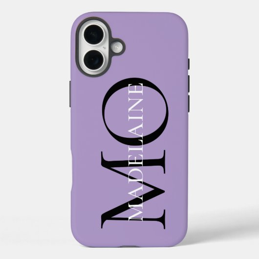 Monogram Paarse Zwart Persoonlijk Case-Mate iPhone Case (Achterkant)
