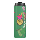 Monogram Paashaas Groen Fruit en Bloemen Thermosbeker (Voorkant)