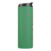Monogram Paashaas Groen Fruit en Bloemen Thermosbeker (Gedraaid links)