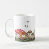 Monogram paddenstoel Art Herfst Natuur Tan Sage Ru Koffiemok (Links)