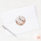Monogram Paddenstoel Toadstoel Betoverd Bos Huweli Ronde Sticker (Envelop)
