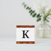 Monogram | Paisley motief Vierkante Visitekaartje (Staand voorkant)