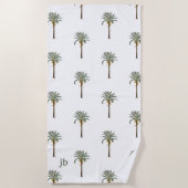 Monogram Palm Beach Chic Resort Stijlvol Strandlaken (Voorkant)