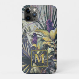 Monogram palm en Paarse hyacinths Case-Mate iPhone Case