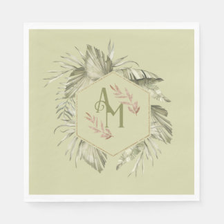 Monogram Palm Leaf Greenery 2 Servet