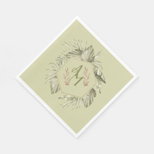 Monogram Palm Leaf Greenery 2 Servet (Hoek)