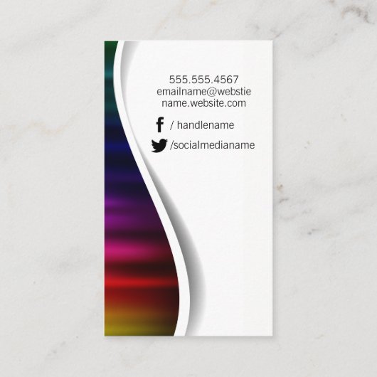 Monogram / Palm Leaf / Metal Background Visitekaartje (Achterkant)