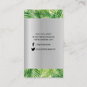 Monogram / Palm Leaf / Metal Background Visitekaartje (Achterkant)