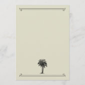 Monogram palmboom bruiloft menu (Achterkant)