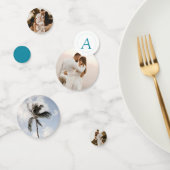 Monogram Palmboom Foto's Strand Bruiloft Confetti (Groep)