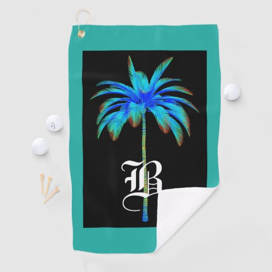 Monogram palmboom Golfhanddoek (Insitu)