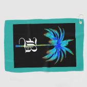 Monogram palmboom Golfhanddoek (Horizontaal)