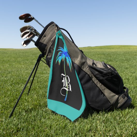 Monogram palmboom Golfhanddoek (Groen)