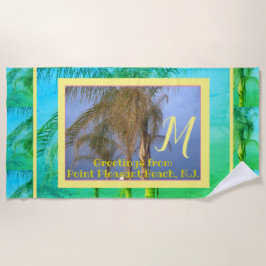 Monogram Palmboom N.J. Strandtowel Strandlaken