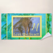 Monogram Palmboom Strandhanddoek Strandlaken (Voorkant)