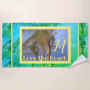 Monogram Palmboom Strandhanddoek Strandlaken