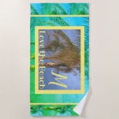 Monogram Palmboom Strandhanddoek Strandlaken (Voorkant)