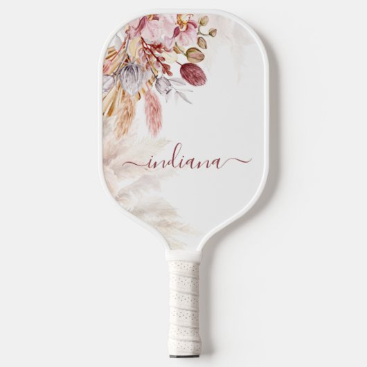 Monogram Pampas Grass Botanische Naam van het Manu Pickleball Paddle (Voorkant)