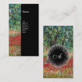 Monogram PAN-, OLIJFOE- EN POPPELINGVELDEN, zwart Visitekaartje (Voorkant / Achterkant)