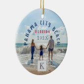 Monogram Panama City Beach Florida Travel Souvenir Keramisch Ornament (Rechts)