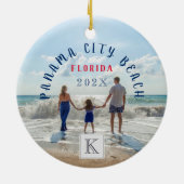 Monogram Panama City Beach Florida Travel Souvenir Keramisch Ornament (Achterkant)