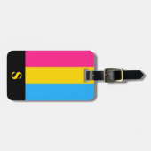 Monogram Panseksuele Pride Vlag Bagagelabel (Voorkant horizontaal)