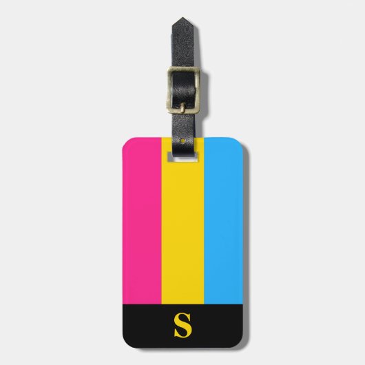 Monogram Panseksuele Pride Vlag Bagagelabel (Voorkant verticaal)