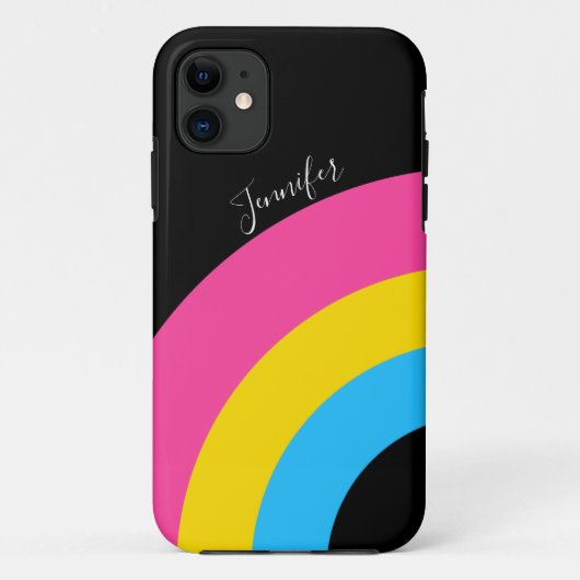  monogram Pansexual Pride Rainbow Case-Mate iPhone Case (Achterkant)